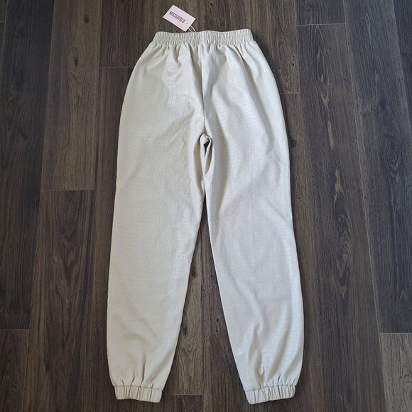 NWT Missguided Faux Leather Reptile Elastic Waist Joggers Size S/M Fall Athleisu - Picture 7 of 8